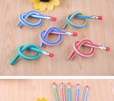 5 pcs/lot Colorful Magic Bendy Flexible Soft Pencil With Eraser Stationery Student Colored Pencils School Office Supplies