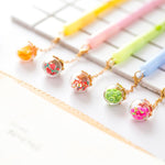 5 pcs/Lot Detachable pendant gel pen Fruit & Luminous wish ball black ink pen Gift Stationery office school supplies 6190