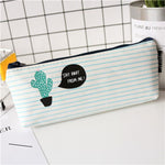 Cactus Pencil Case Canvas School Supplies Kawaii Stationery Estuches Chancery School Cute Pencil Box Pen Bags Penalty