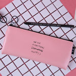 Cute Pink pencil case for girls Kawaii Black white Dot Pu Leather Pen Bag Stationery Pouch Office School Supplies Zakka escolar