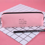 Cute Pink pencil case for girls Kawaii Black white Dot Pu Leather Pen Bag Stationery Pouch Office School Supplies Zakka escolar