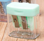 Double Holes Plastic Pencil Sharpeners Candy Color Transparent Standard Pencil Cutting Machine Deli 0576