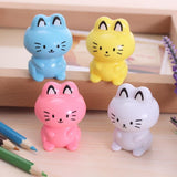 Student Cute Kawaii Cartoon Cat Plastic School Pencil Sharpener For Kids Stationery Gift 6302