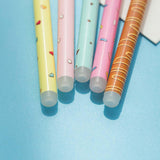 4Pcs/lot Kawaii Donuts Erasable Pen Cartoon Doll Rubbing Gel Pens 0.5mm Blue Ink Material Escolar School & Office Supplies