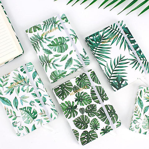 Nordic Summer Series Palm Leaf Designs Notebook Hard Cover A6 A7 Journal Notepad Stationery School Supplies Escolar