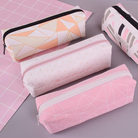 Canvas square student pencil case school pencil cases for girl stationery canvas pencil bag estojo escolar school supplies