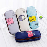 New School Supplies Student Pencil Box Canvas Stationery Box High-capacity Multi-functional Pen Bag Flip-top Animal Pencil Case