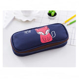 New School Supplies Student Pencil Box Canvas Stationery Box High-capacity Multi-functional Pen Bag Flip-top Animal Pencil Case