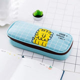 New School Supplies Student Pencil Box Canvas Stationery Box High-capacity Multi-functional Pen Bag Flip-top Animal Pencil Case