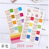 2pcs/set New 2019 year Calendar Sticker Notebook Index Monthly Category Sticker Planner Accessories Slip Sheet Escolar 2019