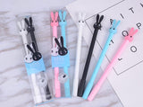 2pcs/set 0.38mm Kawaii Rabbit Erasable Pen Blue / Black Magic Gel Pen School Office Writing Supplies Student Stationery