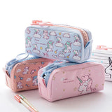 Big Zipper Unicorn Pencil Case Big capacity Canvas School Pencil Bag Storage bag pen Pouch School Supplies Stationery Estuches