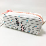 Big Zipper Unicorn Pencil Case Big capacity Canvas School Pencil Bag Storage bag pen Pouch School Supplies Stationery Estuches