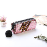 Shining PU Sequin Large Pencil Case Stationery Storage pen Organizer Bag School Office Supply Escolar Cosmetic Holder for gift