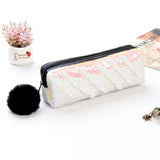 Shining PU Sequin Large Pencil Case Stationery Storage pen Organizer Bag School Office Supply Escolar Cosmetic Holder for gift