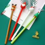 2pcs Kawaii Writing Pens Christmas Santa Claus black gel ink pens Pens for writing Cute stationery office school supplies 0.5