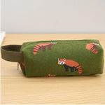 Novelty Raccoon Alpaca Fox Canvas Pencil Case Stationery Kids School Pencil Cases Boys Girls Pencil Bag for School Supplies