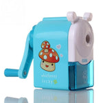 Lovely Cartoon Print Stationery Pencil Sharpener Hand Mechanical Windmill Cutting Tools School Gift Blue/Pink