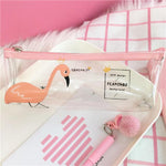 1pcs/sell Kawaii Pencil Case Halloween transparent cute Phoenicopteridae pattern School Supplies Student Stationery Christmas