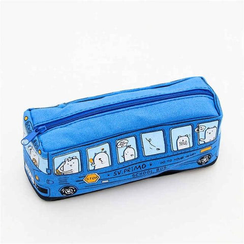 1Pc Creative School Bus Pencil case Large Capacity Cute Pencil case School Minecraft etui Pencilcase estuche escolar Trousse