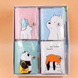 1 Set 8*11cm Cute Bear Cat Notebook with Ballpoint Pen Notepad Button Diary Book Exercise Book Escolar Papelaria School Supply